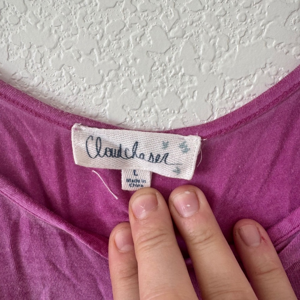 Cloud Chaser Pink Button Front Spaghetti Strap Cami Tank Top Women's Size‎ L - Picture 2 of 4